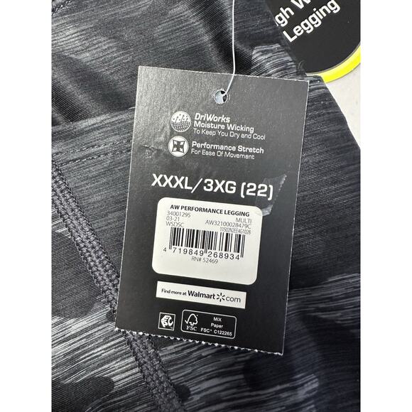 Athletic Works Womens High Waisted Leggings Pockets Performance size XXXL 22 New - Picture 5 of 7